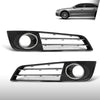 G-PLUS Front Bumper Grille Fog Light Cover Compatible with Audi A8 D4 2011 2012 2013 2014 4H0807679E, 4H0807680E Chrome Black