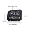 G-PLUS LED Headlights Assembly Compatible with Ford F250 F350 F450 F550 Super Duty 2005 2006 2007, Headlamps DRL BAR Point Style Clear Lens Black Housing Clear Reflector,faros delanteros