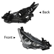 G-PLUS Headlight Assembly for Mazda 3 2014-2016 Sedan Clear Lens Black Housing Product Features