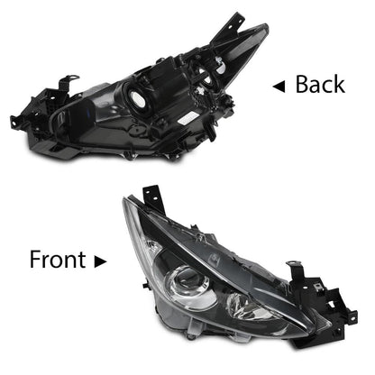 G-PLUS Headlights Assembly Front Headlamps Projector Compatible with Mazda 3 2014-2016 BPW1510K0 BPW9510K0A Clear Lens Black Housing Clear Reflector,faros delanteros