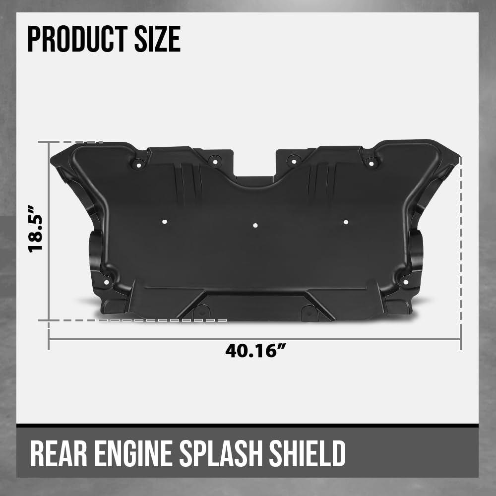 G-PLUS Engine Splash Shields Rear Compatible with Benz C-Class/E-Class 2017 2018 2019 2020 2021 2022 2023 2135242700, MB1228177 Black