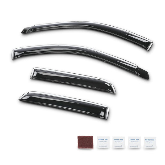 G-PLUS in-Channel Side Window Vent Visor Deflectors Rain Guards Compatible with Dodge Ram 1500 Quad Cab Only 2002-2008(Will Not Fit Crew CAB) Impact-Resistant PC 4 PCS Smoky