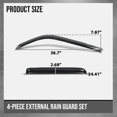 G-PLUS Window Vent Visor for Toyota 4Runner 2010-2024 Smoky Rain Guards Close-up View