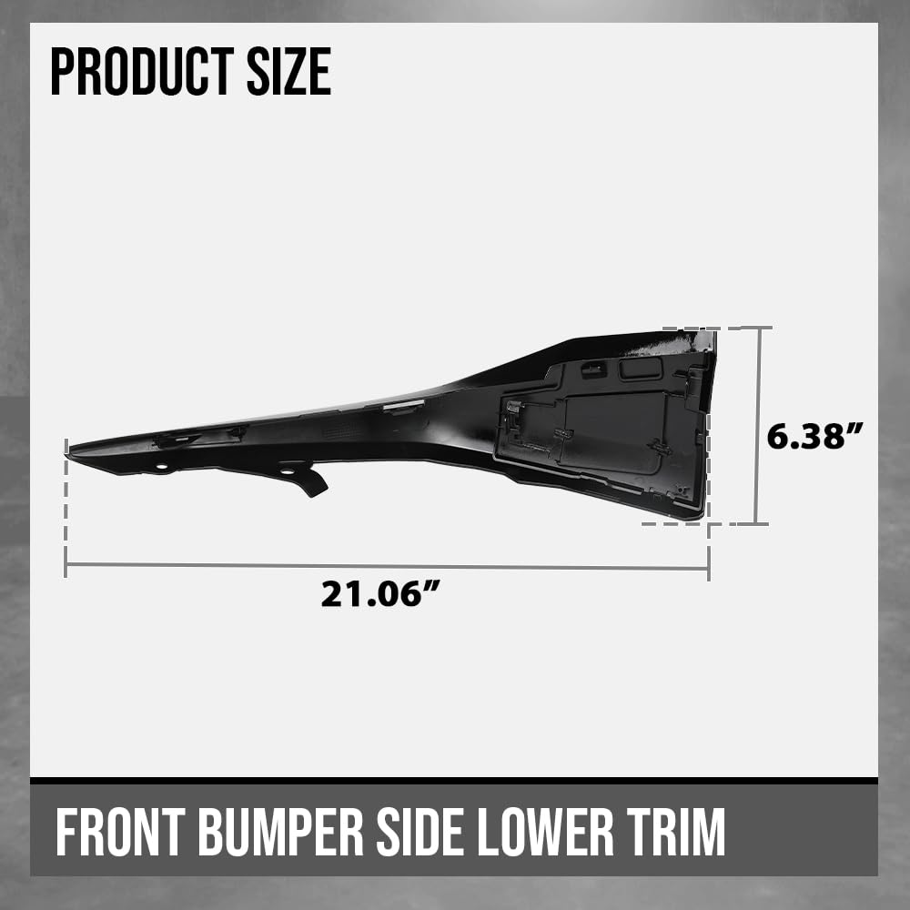 G-PLUS Left Right Front Bumper Side Lower Trim Compatible with Toyota Camry SE 2025 TO1046135, TO1047135 Glossy Black