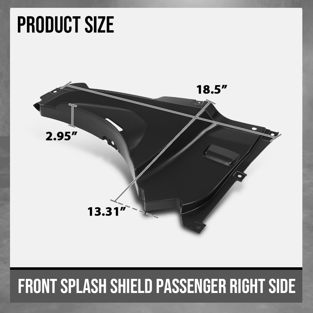 G-PLUS Front Lower Fender Liner Right Side Fit BMW 320i/320i xDrive Base 2013-2018 51718055020, BM1251125 Black