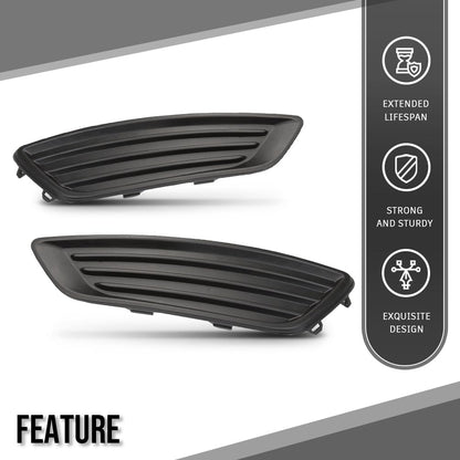 Fog Light Lamp Assembly Trim Bezel Cover Compatible with Ford Focus S/SE Models 2015 2016 2017 2018 Matte Black Front Left Driver Side FO1038150 + Right Passenger Side FO1039150
