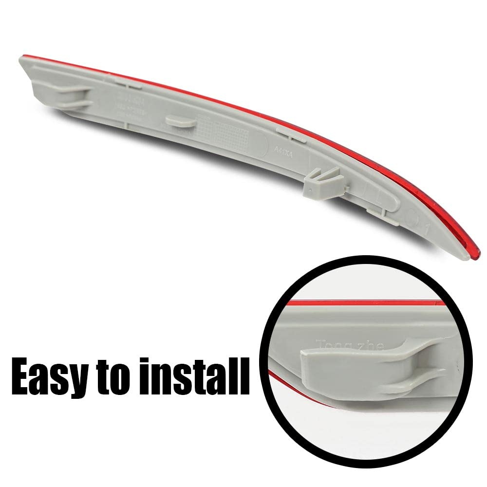G-PLUS Bumper Reflector Set Compatible with 2013-2016 Ford Fusion Rear Left & Right 2Pc DS7Z13A565A, FO1185103, DS7Z13A565B, FO1184103