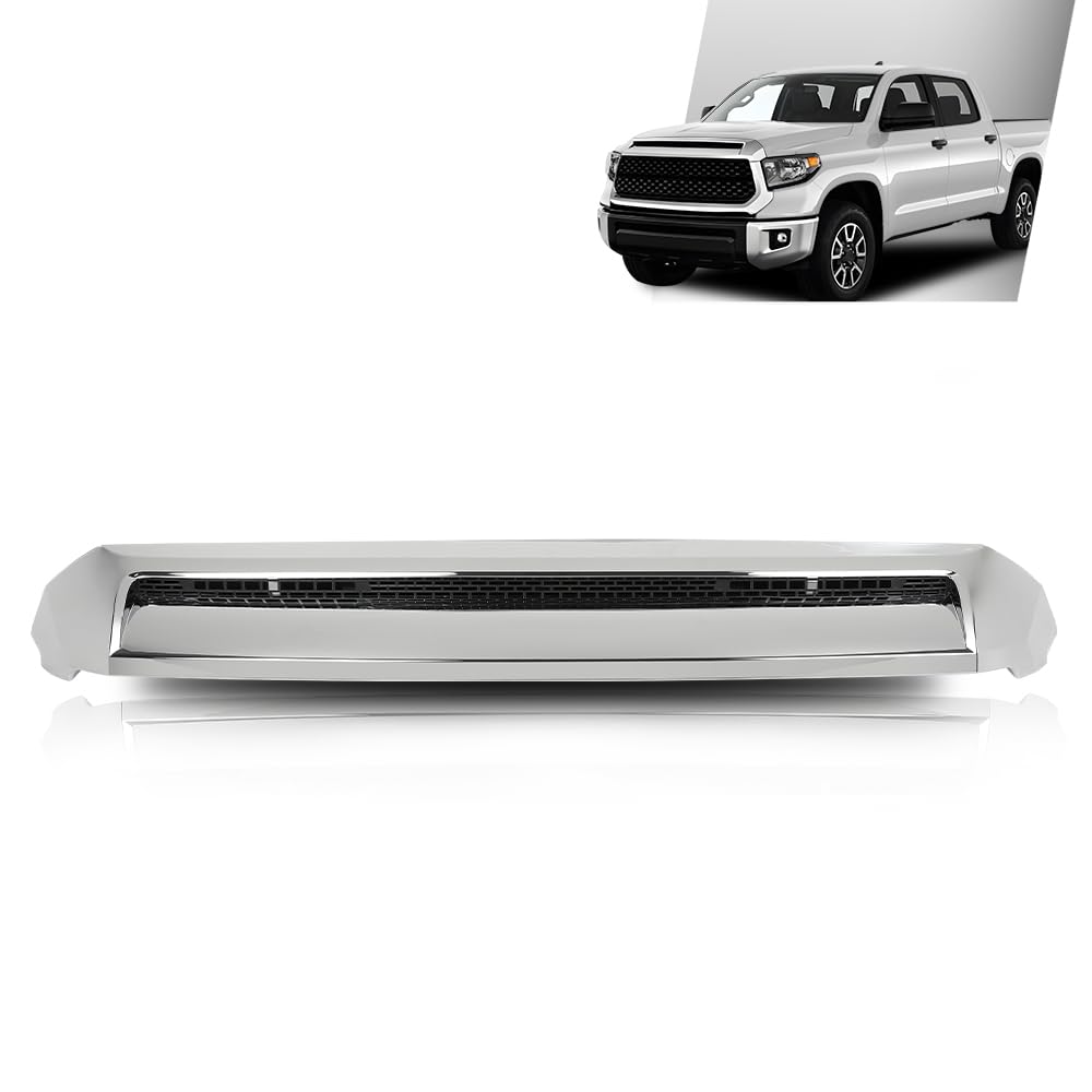 G-PLUS Hood Bulge Molding Compatible with Toyota Tundra 2014-2021 Front Upper Grille Hood Scoop Chrome TO1231102 76180-0C030