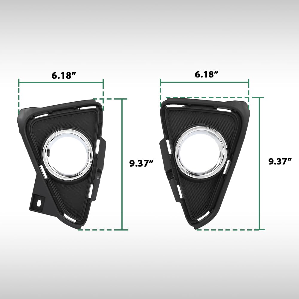 G-PLUS Fog Light Trim Set 2Pcs LH and RH Chrome Trim Compatible with Toyota RAV4 2016-2018 520300R030, 520400R030