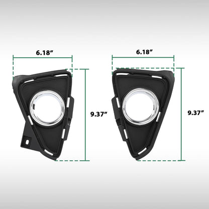 G-PLUS Fog Light Trim Set 2Pcs LH and RH Chrome Trim Compatible with Toyota RAV4 2016-2018 520300R030, 520400R030