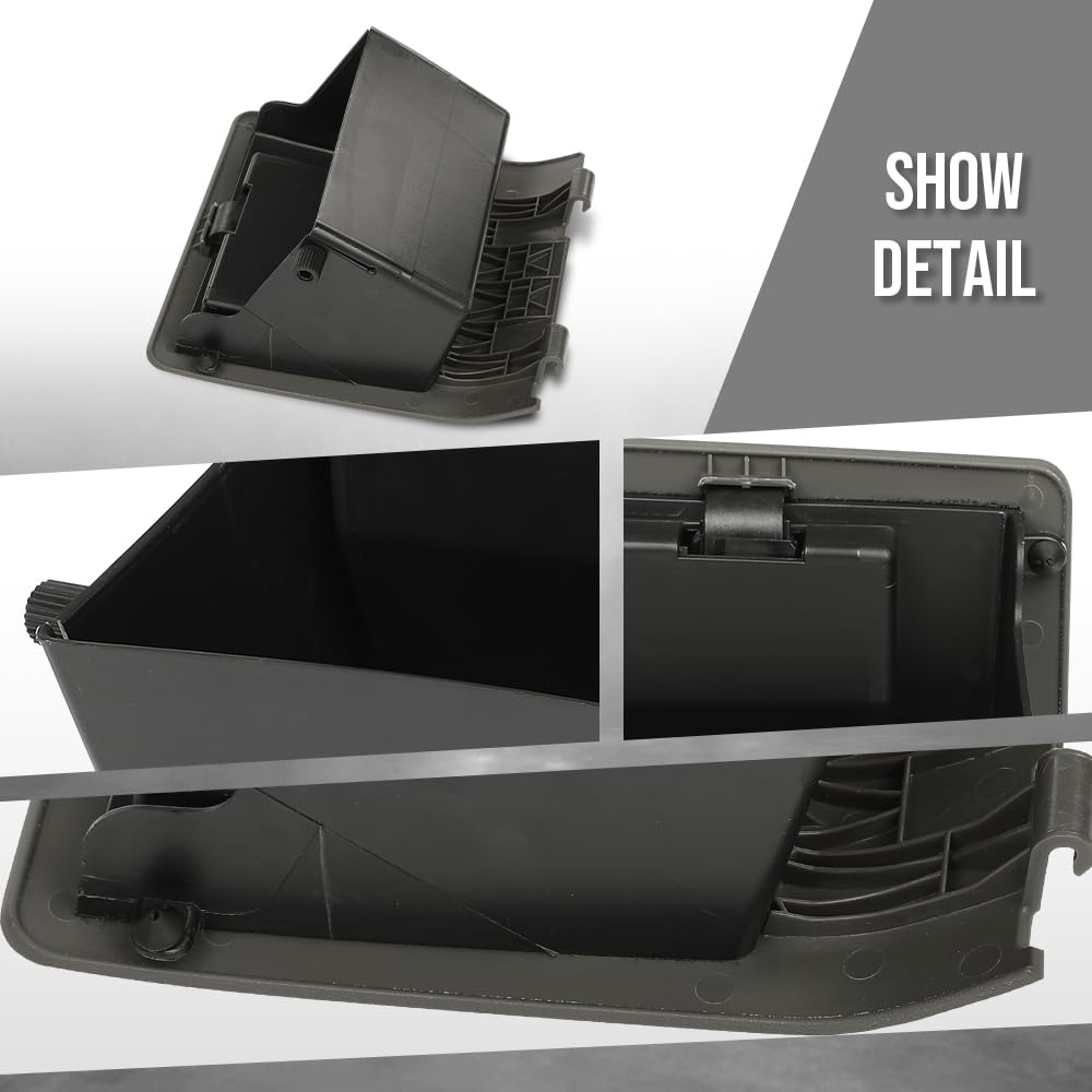 G-PLUS Dash Knee Center Glove Storage Box Cubby Compatible with Ford F250 F350 Super Duty 2005-2007 Dark Gray