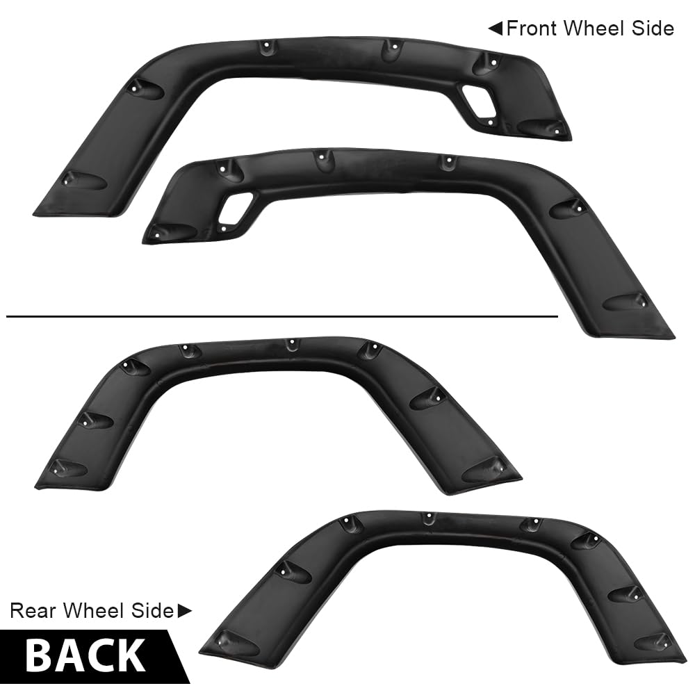 G-PLUS 4pcs Smooth Pocket Fender Flares Compatible with Jeep Wrangler TJ 1997-2006 & Wrangler LJ 2004-2006, Not Fit Sport Sport Utility Models, 6'' Wide Extended Style Wheel Protector Cover