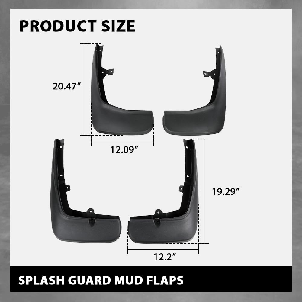 G-PLUS 4PCS Mud Flaps Splash Guards Mudguards Mudflaps with Hardware Compatible with Land Rover Range Rover Sport L320 2006-2013 Front LH RH & Rear LH RH