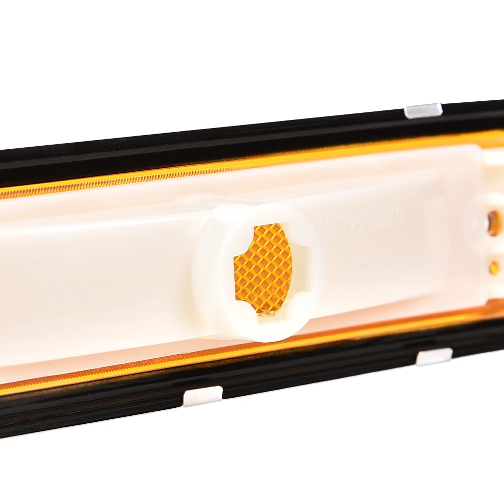 G-PLUS Pair Front Side Marker Lights Assembly Compatible With Chevy Blazer 1981-1991 /GMC Jimmy C/K R Pickup Side Chrome Bezel Marker Lamps Orange Lens 915557,91555