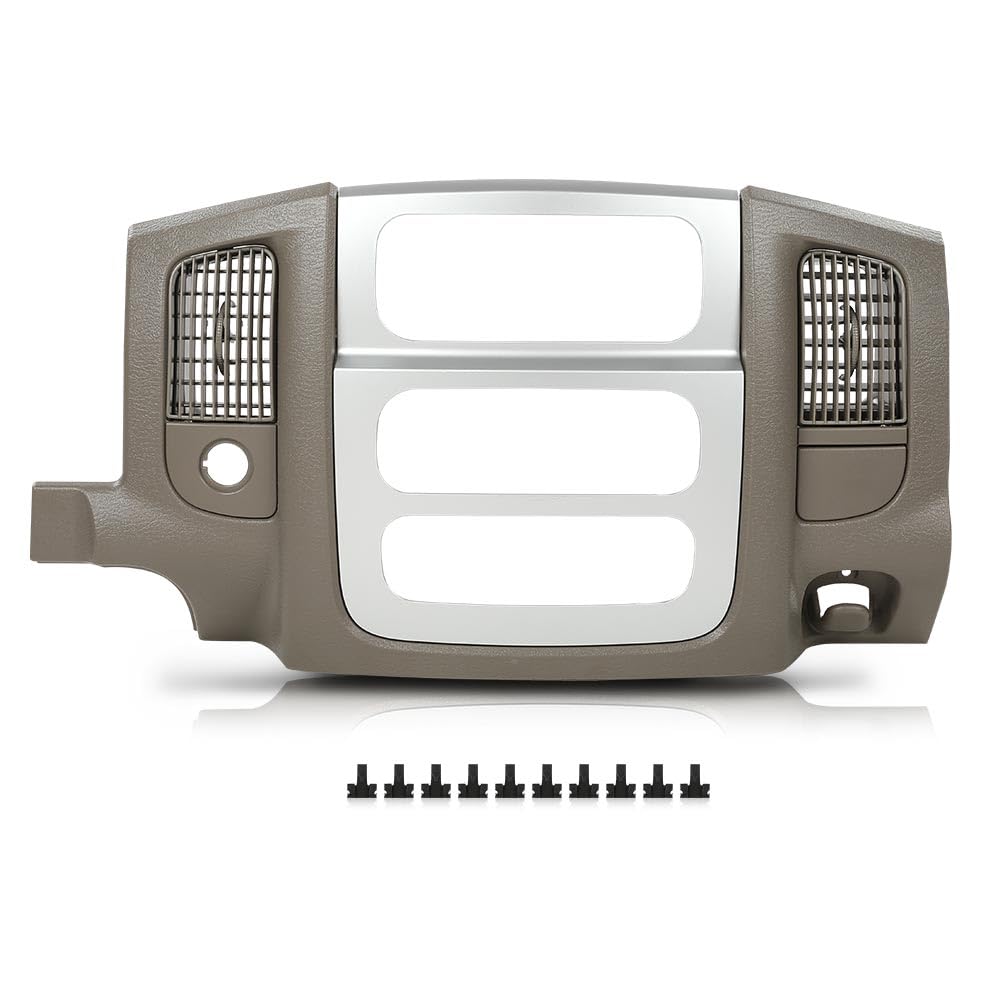 G-PLUS Center Dash Trim Bezel Radio Surround Panel Compatible with Dodge Ram 1500 2002-2005/Fits Dodge Ram 2500 3500 2003-2005 Beige