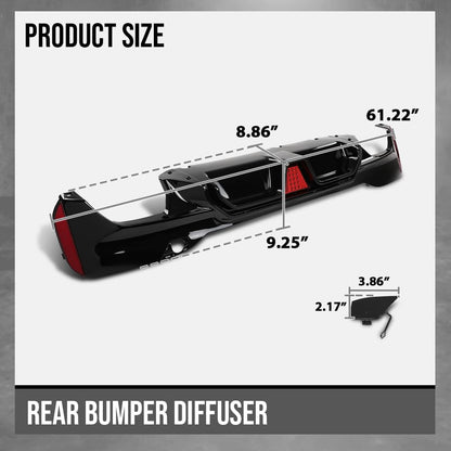G-PLUS Rear Diffuser Compatible with BMW G30 G31 G38 5 Series 2017-2023 with M Sport Bumper Only Not Fit M550i Model Not Fit Model with Regular Non-M Sport Bumper Rear Diffuser Lip Glossy Black