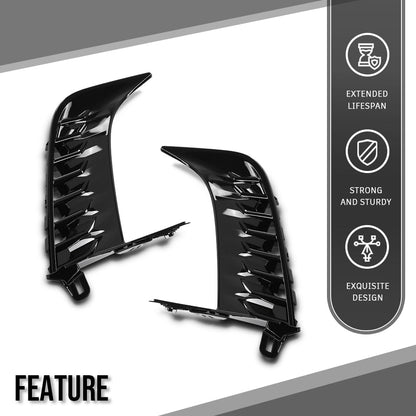 G-PLUS Front Bumper Side Trim Molding w/o Sensor Hole Pair Compatible with Toyota Camry SE 2025 TO1039285, 52712AQ020 Glossy Black