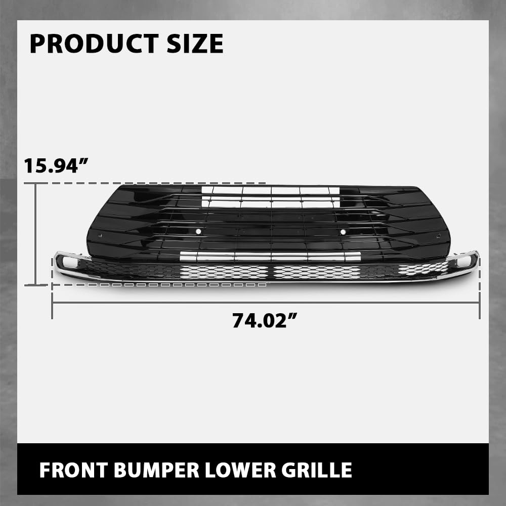G-PLUS Front Lower Bumper Grille Grill, Compatible with Toyota Sienna 2021-2024, W/Sensor Holes, W/o Camera Option, 5310208070, TO1036247