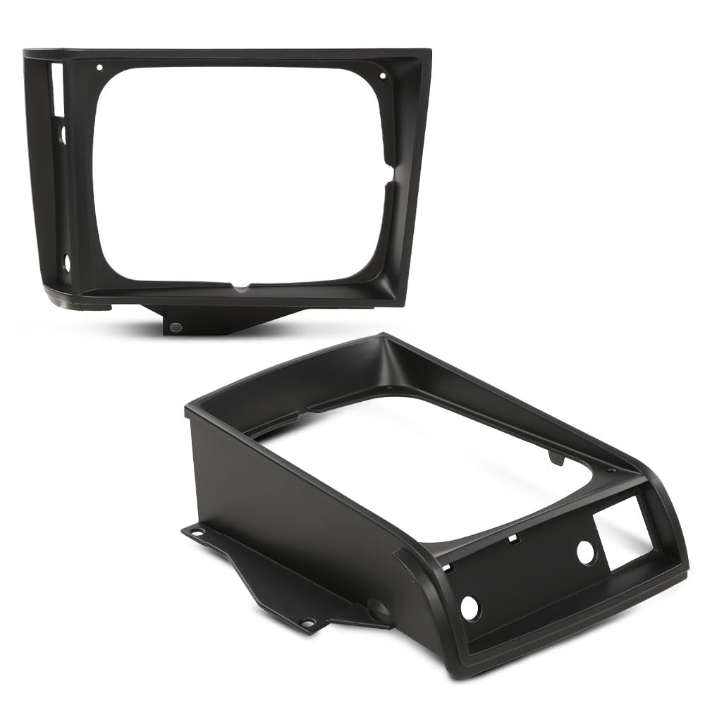 G-PLUS Headlight Door Set with Corner Light Hole Compatible with Chevy S10 Base 1982-1990/Fit GMC S15 Base Jimmy Sierra Grande 1982-1990 15653682 15653681 GM2513127 GM2512127