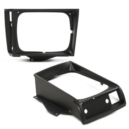 G-PLUS Headlight Door Set with Corner Light Hole Compatible with Chevy S10 Base 1982-1990/Fit GMC S15 Base Jimmy Sierra Grande 1982-1990 15653682 15653681 GM2513127 GM2512127