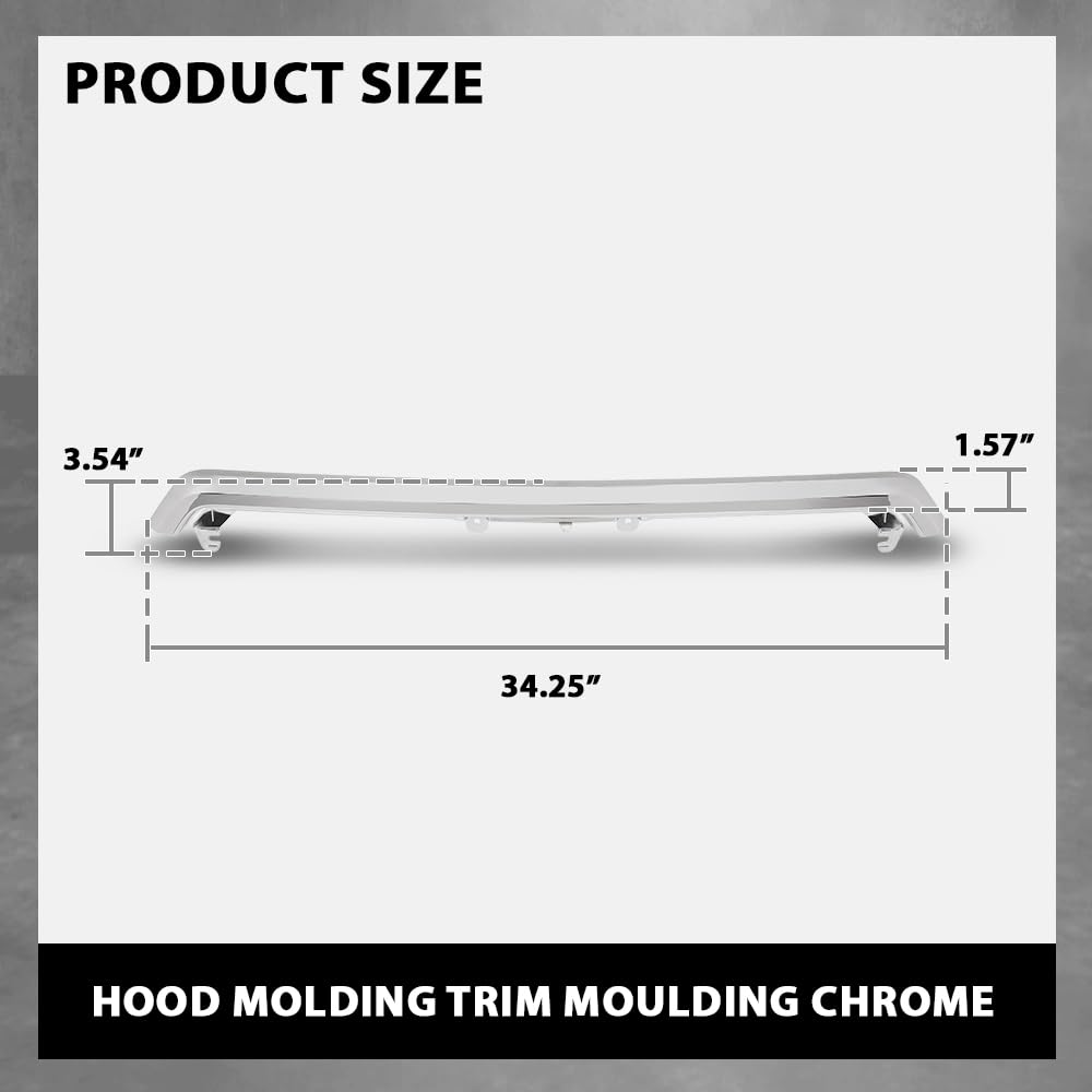 G-PLUS Hood Molding Trim Moulding Chrome Compatible with Subaru Forester 2014 2015 2016 14 15 16 91121SG011, SU1235100