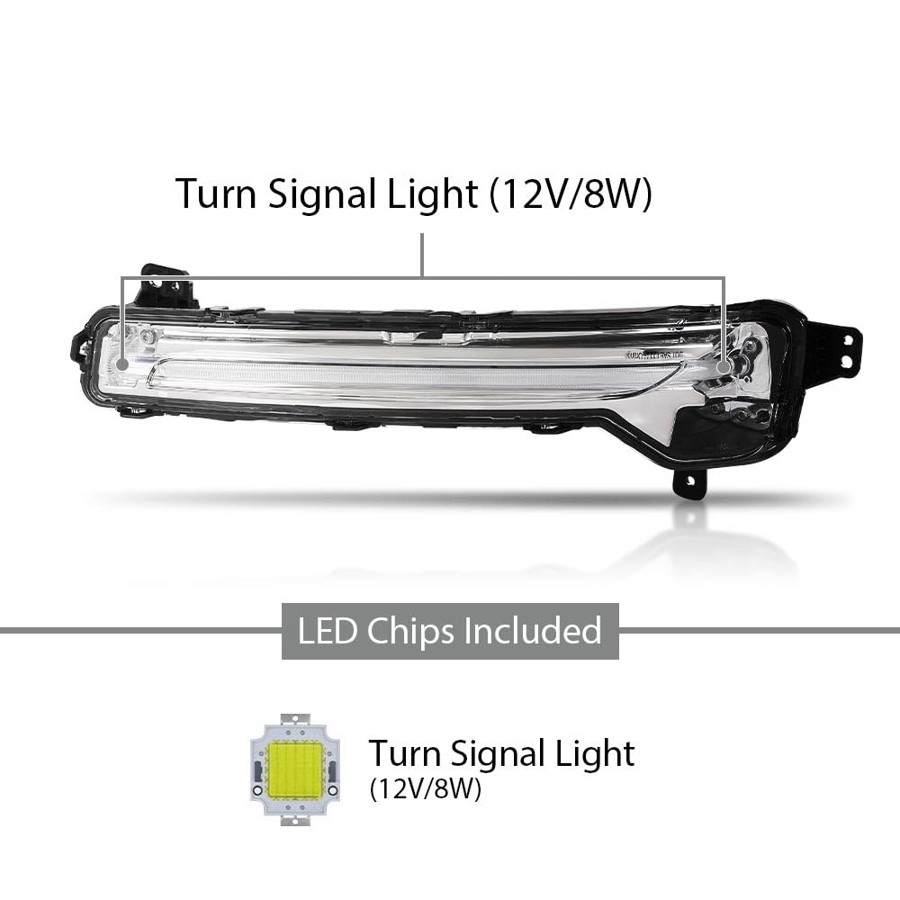 G-PLUS LED Turn Signal Lights Lamp w/Bulb Left+Right Side Compatible with Lincoln Corsair 2020-2024 LJ7Z13K371B, LJ7Z13K371A, FO2530174, FO2531174 Black