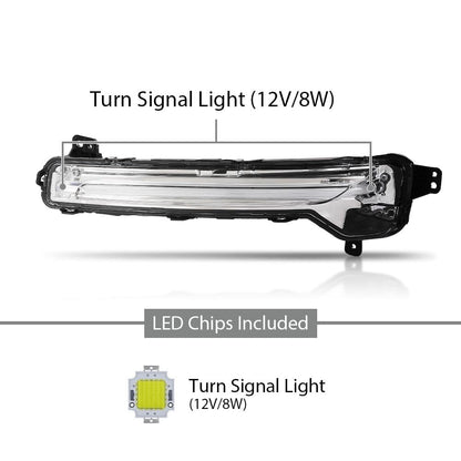 G-PLUS LED Turn Signal Lights Lamp w/Bulb Left+Right Side Compatible with Lincoln Corsair 2020-2024 LJ7Z13K371B, LJ7Z13K371A, FO2530174, FO2531174 Black