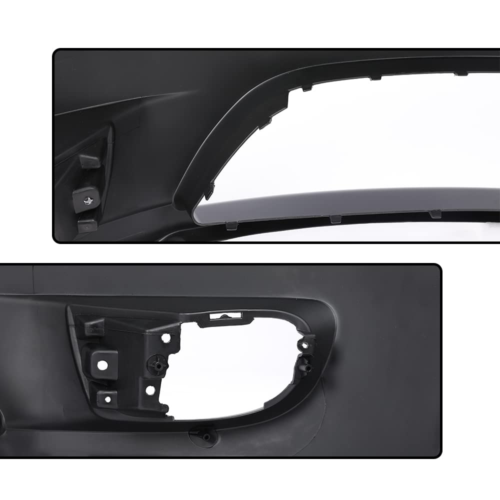 G-PLUS Front Bumper Cover Compatible with Hyundai Tiburon 2005-2006 Black Primed w/Fog Light Holes Replacemnet for 865112C500 HY1000153