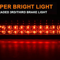 G-PLUS LED 3rd Brake Light for Chevy Silverado GMC Sierra 2014-2018 Chrome Housing Red Lens Close-up View