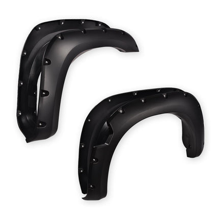 G-PLUS Fender Flares Compatible with Nissan Titan 2004-2015 w/o Bedside Lockbox, Front & Rear Wheel Cover Protector Vent Trim Smooth Pocket Riveted