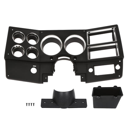 G-PLUS Dash Bezel W/Lower Column Cover with Storage Box Compatible with Chevy GMC Truck Blazer Suburban 1984-1987 without A/C & Wiper Switch Hole Black
