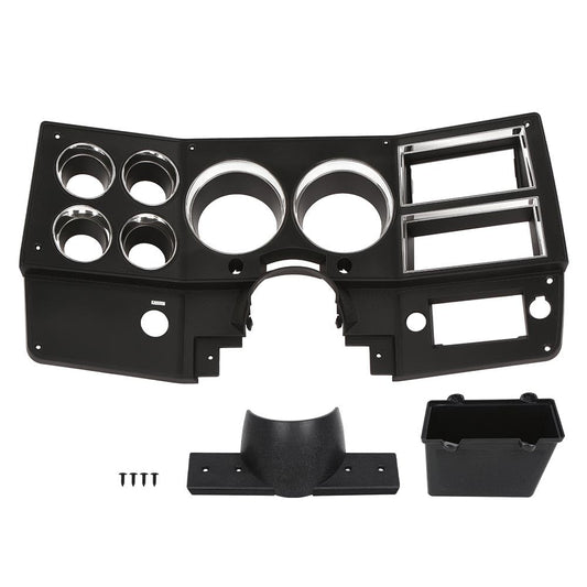G-PLUS Dash Bezel W/Lower Column Cover with Storage Box Compatible with Chevy GMC Truck Blazer Suburban 1984-1987 without A/C & Wiper Switch Hole Black
