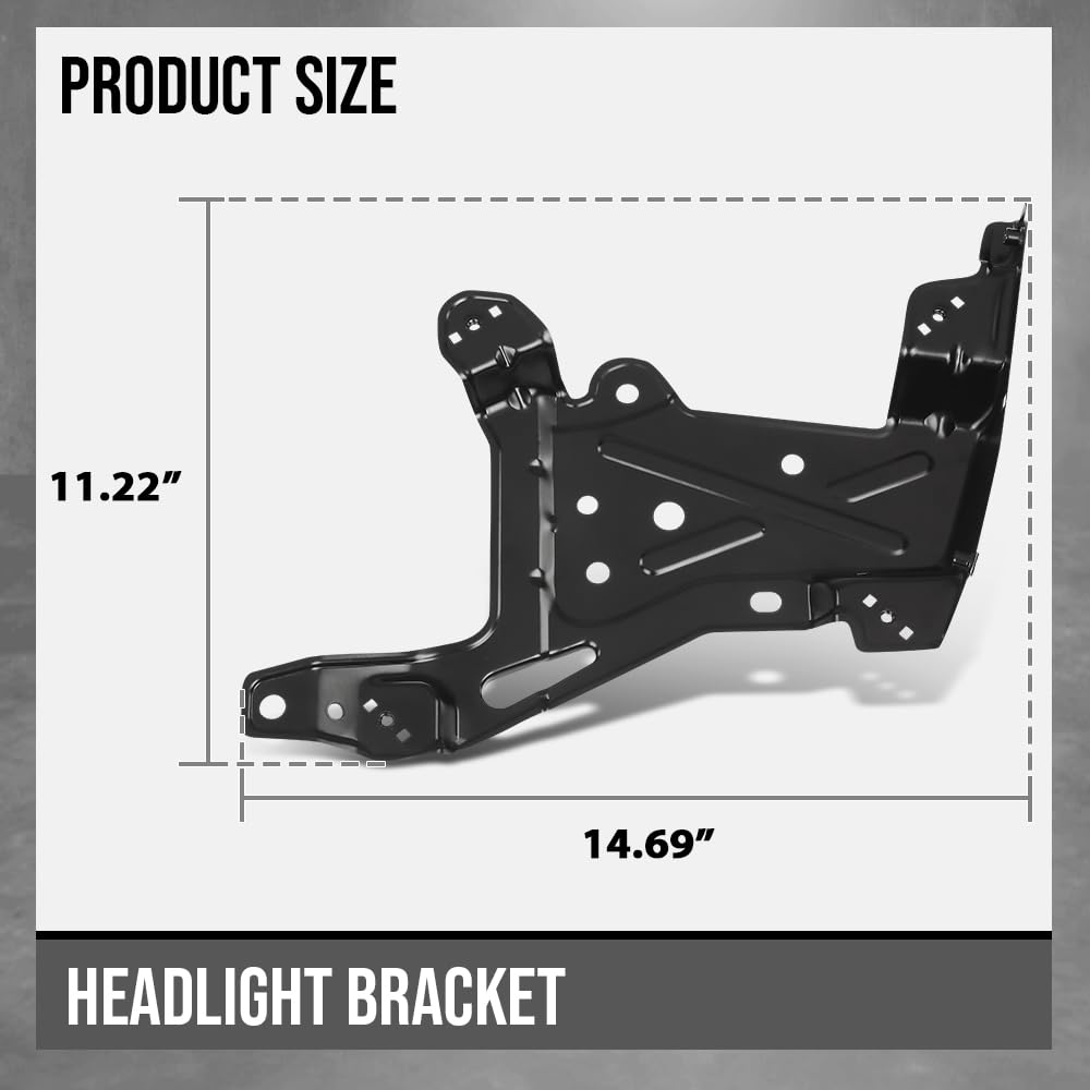 G-PLUS Left Fender Headlight Mounting Bracket Compatible with Porsche Cayenne 2015 2016 2017 2018 95850325900GRV, 958-503-259-00-GRV Black