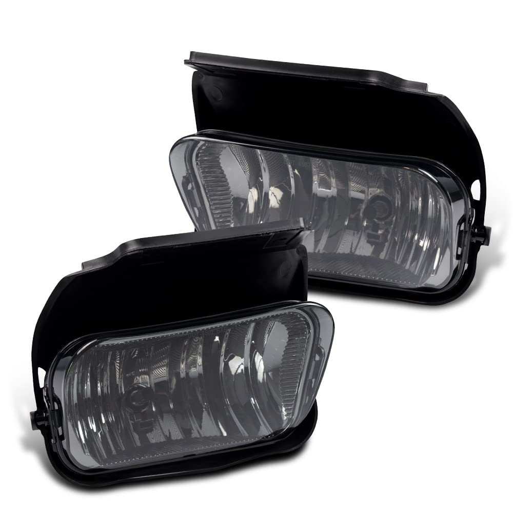 G-PLUS Fog Lights Compatible with Chevy Silverado 1500 2500 3500 2003-2007/ Fit Avalanche 2002-2006 Driving Bumper Lamp Smoke Lens w/ H10 Bulbs GM2593127 GM2592127 15190983 15190982