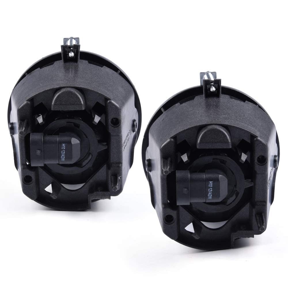 G-PLUS Fog Light Assembly Compatible with Dodge Dakota 2005-2009/ Fit Durango 2007-2009/Fit Jeep Commander 2006-2010/Fit Mitsubishi Raider Bumper Driving Fog Lamps Smoke Lens