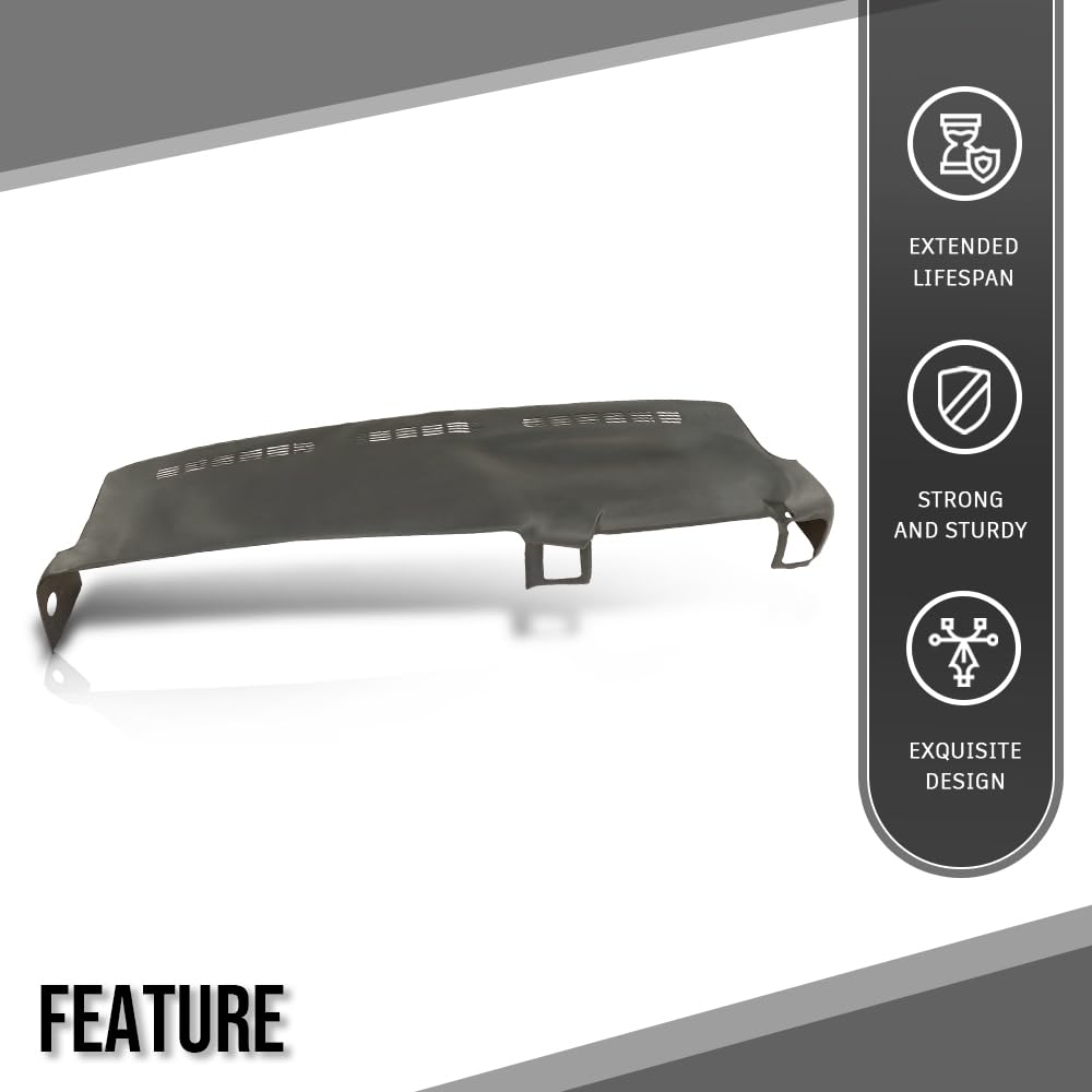 G-PLUS TPE Dash Cover Skin Cap Compatible with Chevy 2000-2006 Fit GMC Sierra 1500 2500 1999-2006 / Sierra Classic 2007 Dark Gray
