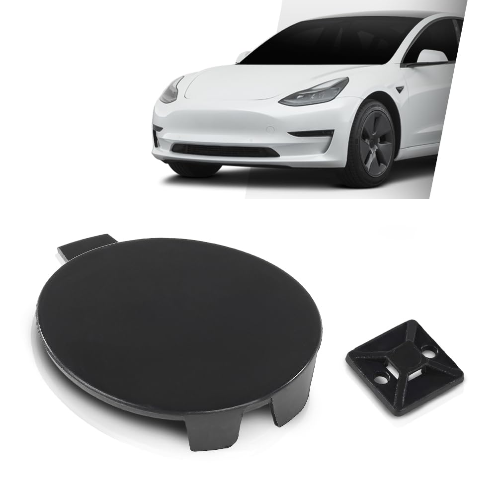 G-PLUS Front Bumper Tow Hook Cover Cap Compatible with Tesla Model 3 2017-2023 146070100B, 108417300E