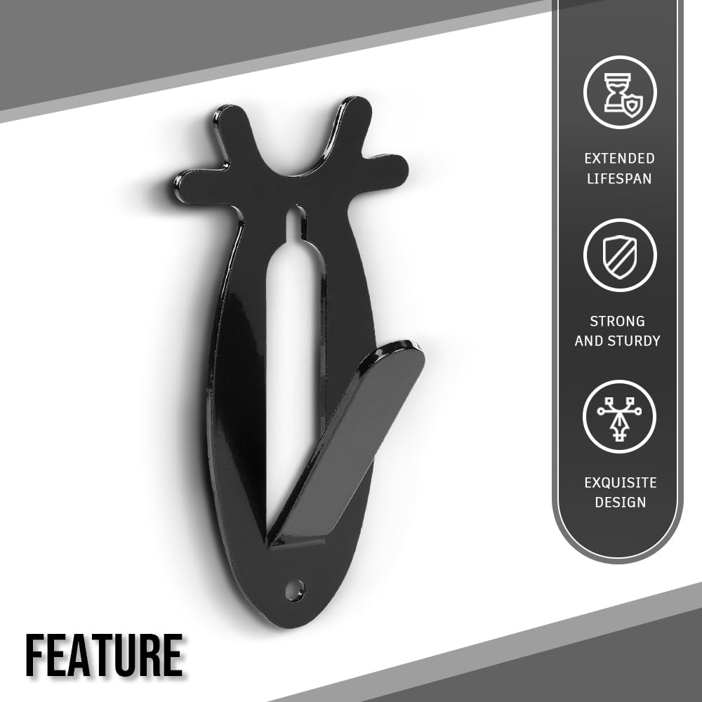 G-PLUS 5 Pack of Wall Hanger Hook European Antler Style Wall Mount Bracket for Hanging Mounting Deer, Antler S, Whitetail Deer, Mule Deer and Many Other Animals Living Room Bedroom Home Decor Black