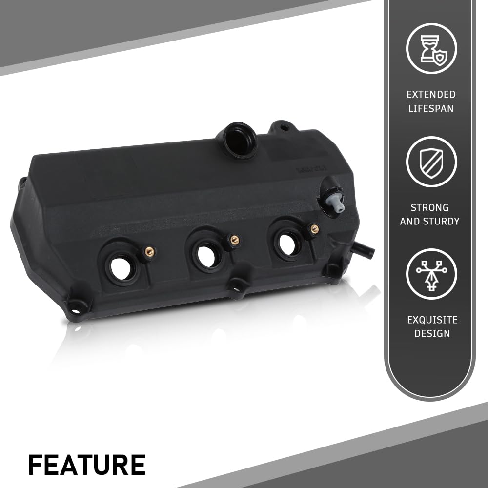G-PLUS Engine Valve Cover w/Gasket Compatible with Mitsubishi Outlander 3.0L 2007-2009 1035A840 Black