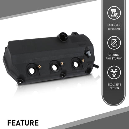 G-PLUS Engine Valve Cover w/Gasket Compatible with Mitsubishi Outlander 3.0L 2007-2009 1035A840 Black