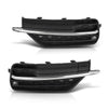 G-PLUS Fog Light Hole Cover Set Left & Right Side Compatible with Volvo XC90 2016 2017 2018 2019 313830440, 313830457 Chrome Black
