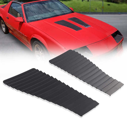 G-PLUS Hood Louver Inserts Compatible with Chevy Camaro Z28 & IROC 1985 1986 1987 1988 1989 1990 Hood Louver Ornament Set Satin Black Finish Left and Right 748557