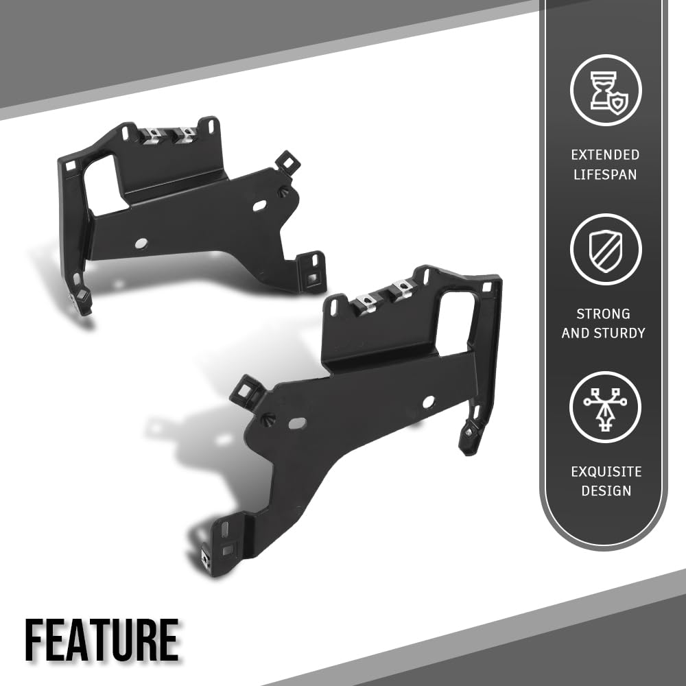 G-PLUS Headlight Bracket Pair Compatible with Chevy Corvette C5 1997-2004 16523679, 16523680 Black