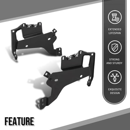 G-PLUS Headlight Bracket Pair Compatible with Chevy Corvette C5 1997-2004 16523679, 16523680 Black