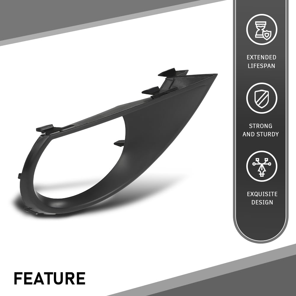G-PLUS Front Right Fog Light Grill Cover, Compatible with Audi Q7 2010-2015, Passenger Side, AU1039111, 4L0807490A