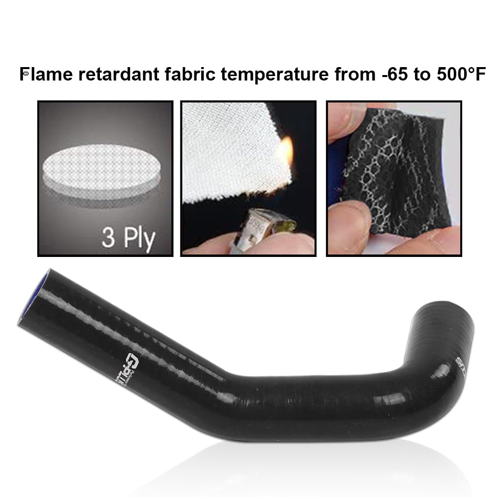 G-PLUS Silicone Radiator Hose Kit w/Clamps Compatible with Honda/Acura Integra DC4 DB7 RS LS GS SE with B18B1 Engine 1994-2001 Black