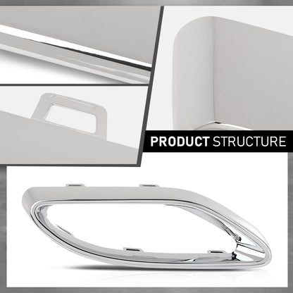 G-PLUS Rear Right Bumper Cover Exhaust Pipe Hole Trim Frame, Compatible with Benz E400 A220 E450 E350 E53 2018-2023, Passenger Side, 2058852321, MB1139107