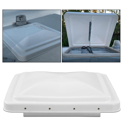 G-PLUS New 1pc White Roof Vent Cover 14" x 14" Compatible with Ventline roof vents prior to 2008 and Elixir roof vents starting 1994