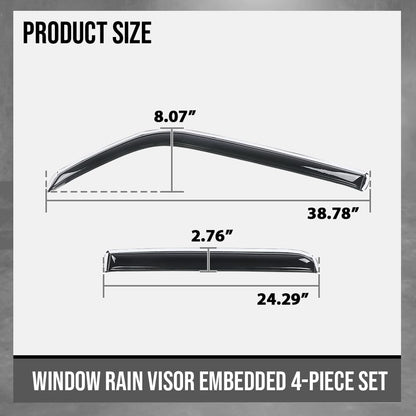 G-PLUS in-Channel Window Visors Rain Guards Side Wind Deflector Compatible with Toyota 4Runner 2010-2024 Smoke