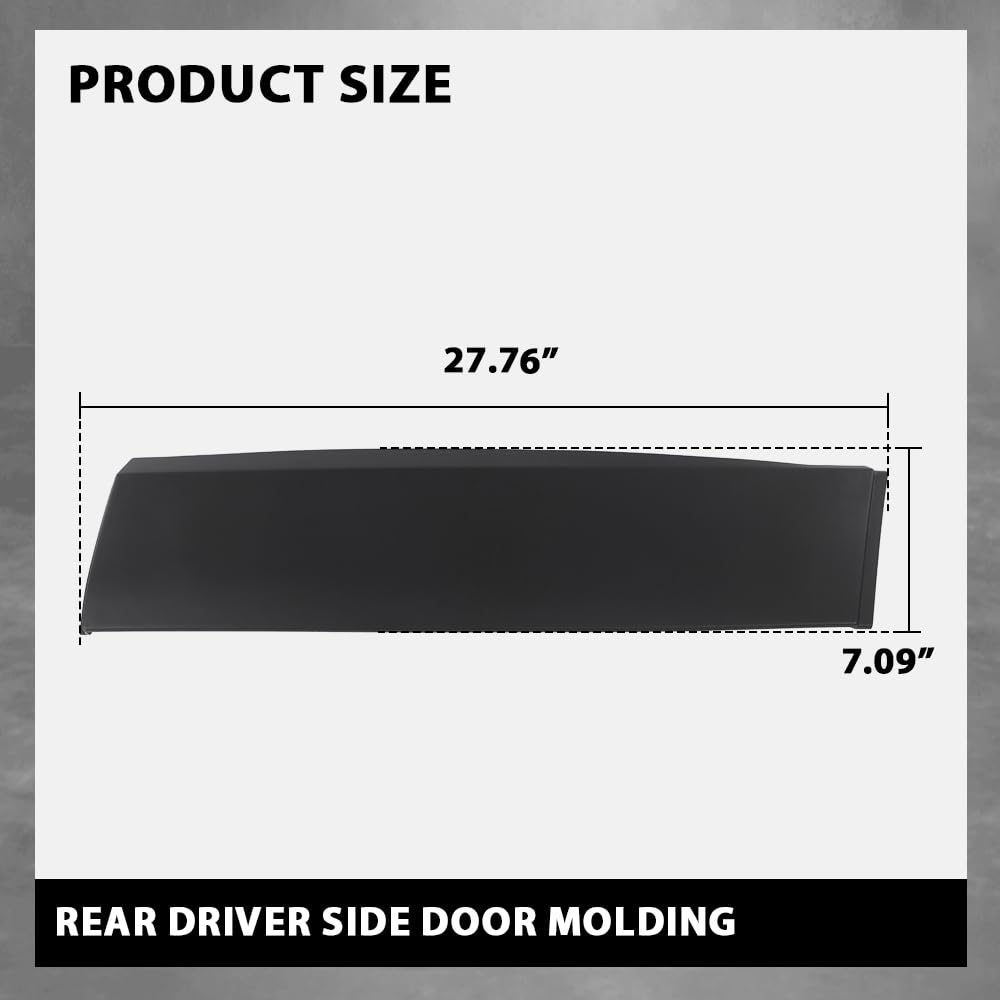 G-PLUS Rear Door Molding Driver Left Side Compatible with Jeep Cherokee 2014-2022 Textured Black CH1504110, 191275369548